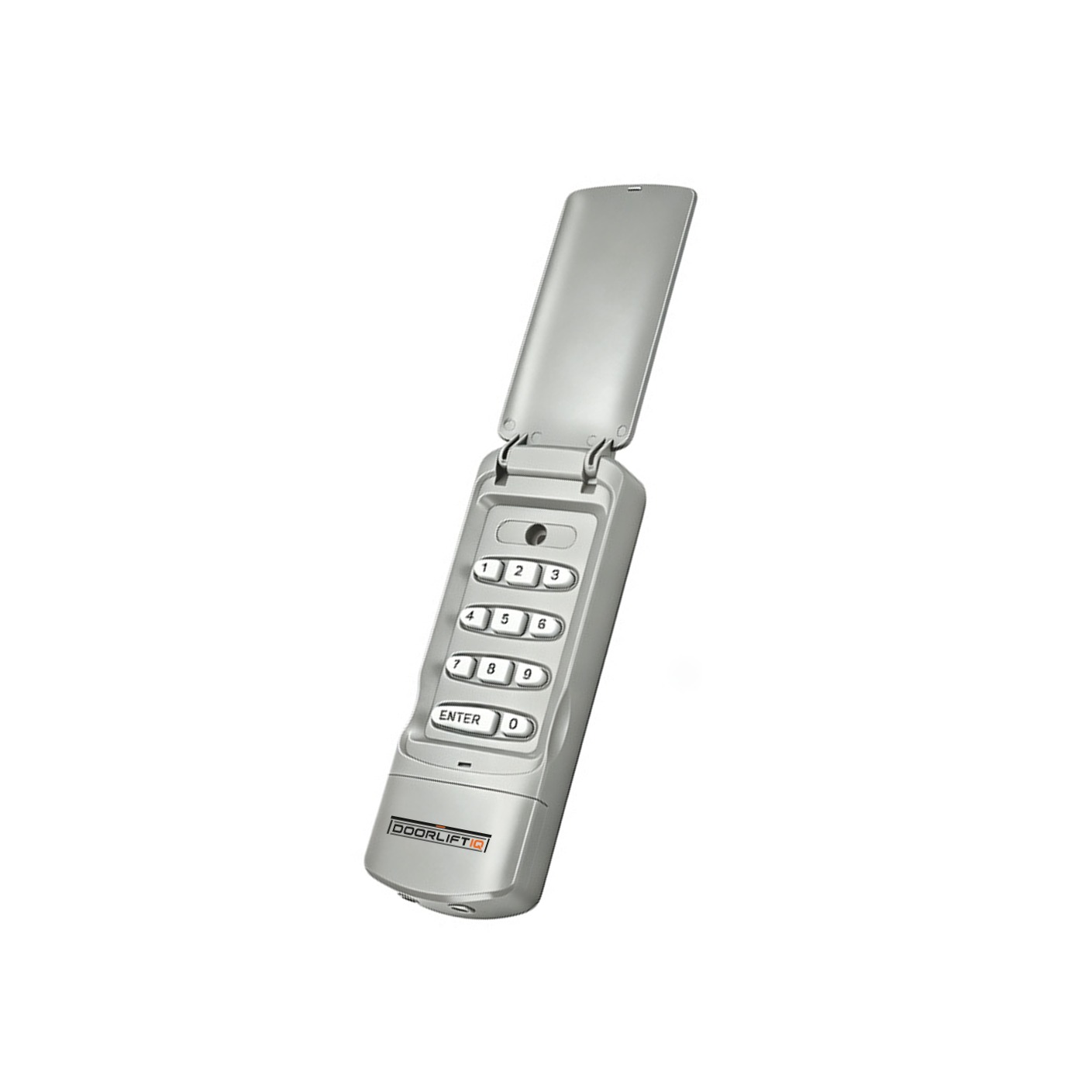 DoorLiftIQ wireless keypad, angled view