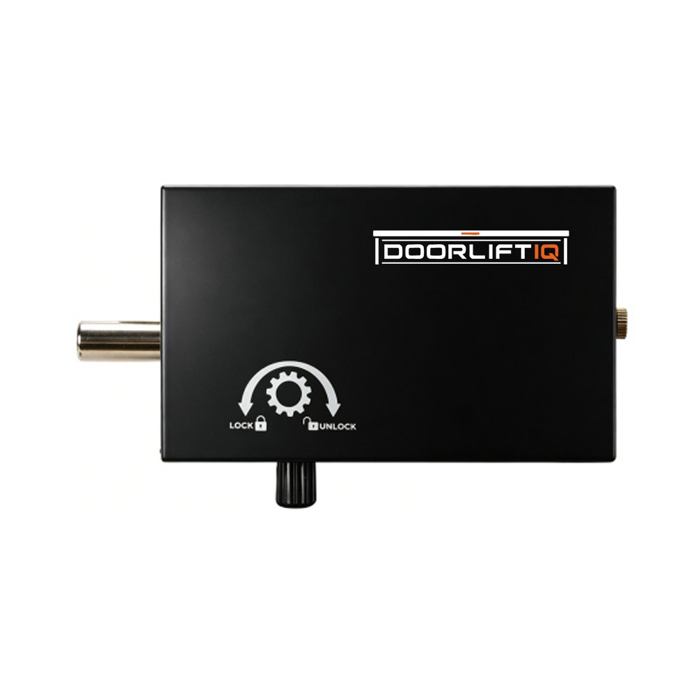 DoorLiftIQ automatic wireless slide lock, top view